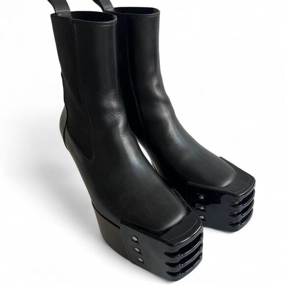 Rick owens grill kiss boot in black leather - Picture 1 of 7